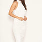 AX Paris Women's High Neck Ruched Bodycon Midi Dress White Size 13