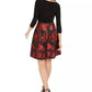 Jessica Howard Women's Solid & Floral Fit & Flare Dress Charcoal Size 14 Petite