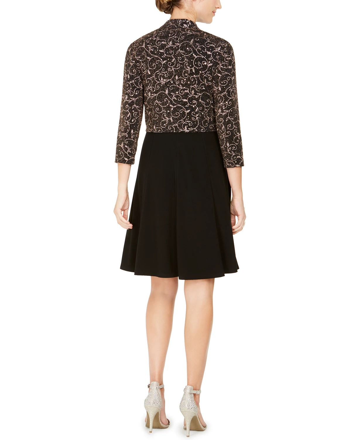 Jessica Howard Women's Embellished Bolero Jacket & Dress Black Size 12 Petite