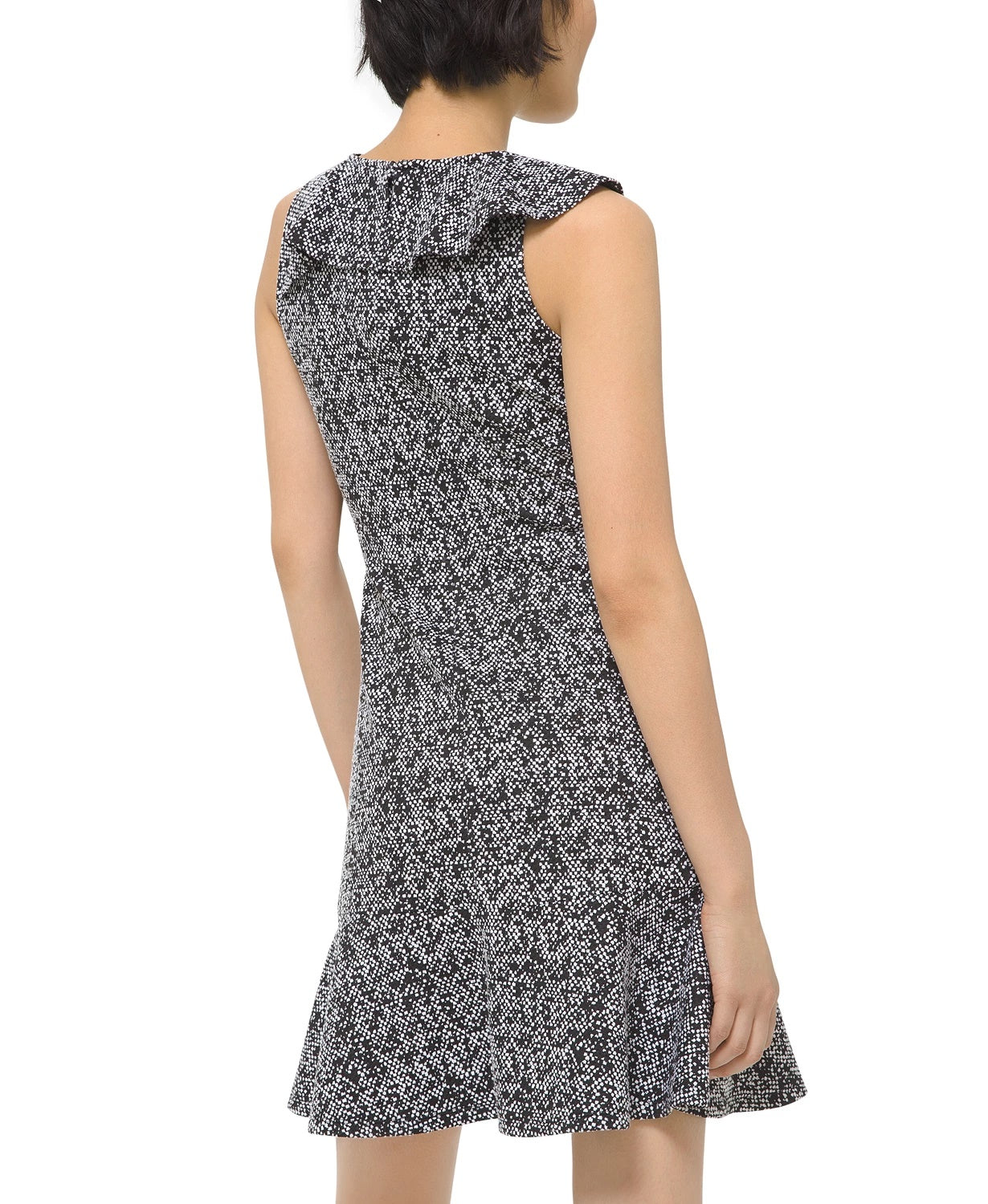 Michael Kors Women's Jacquard Fit & Flare Dress Silver Size Extra Large
