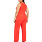 Vince Camuto Women's Plus Crepe Tie Front Wide Leg Jumpsuit Red Size 20W