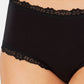 Jenni Women's Lace Trim Hipster Underwear Black Size XX-Large