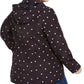 Charter Club Women's Plus Size Dot-Print Hooded Anorak Jacket Black Size 2X