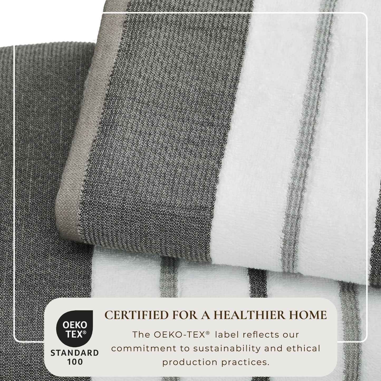 Decorative Cotton Stripe Bath Towel Set - Noelle Collection