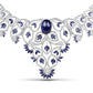 40.93 Carat Genuine Glass Filled Sapphire and White Diamond .925 Sterling Silver Necklace