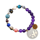 Natural Amethyst and Agate Twelve Zodiac Beaded Bracelet