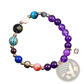 Natural Amethyst and Agate Twelve Zodiac Beaded Bracelet
