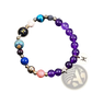 Natural Amethyst and Agate Twelve Zodiac Beaded Bracelet