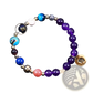Natural Amethyst and Agate Twelve Zodiac Beaded Bracelet