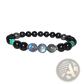 Natural Amethyst and Magnetic Stone Beaded Unisex Bracelet