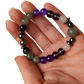 Natural Amethyst and Magnetic Stone Beaded Unisex Bracelet