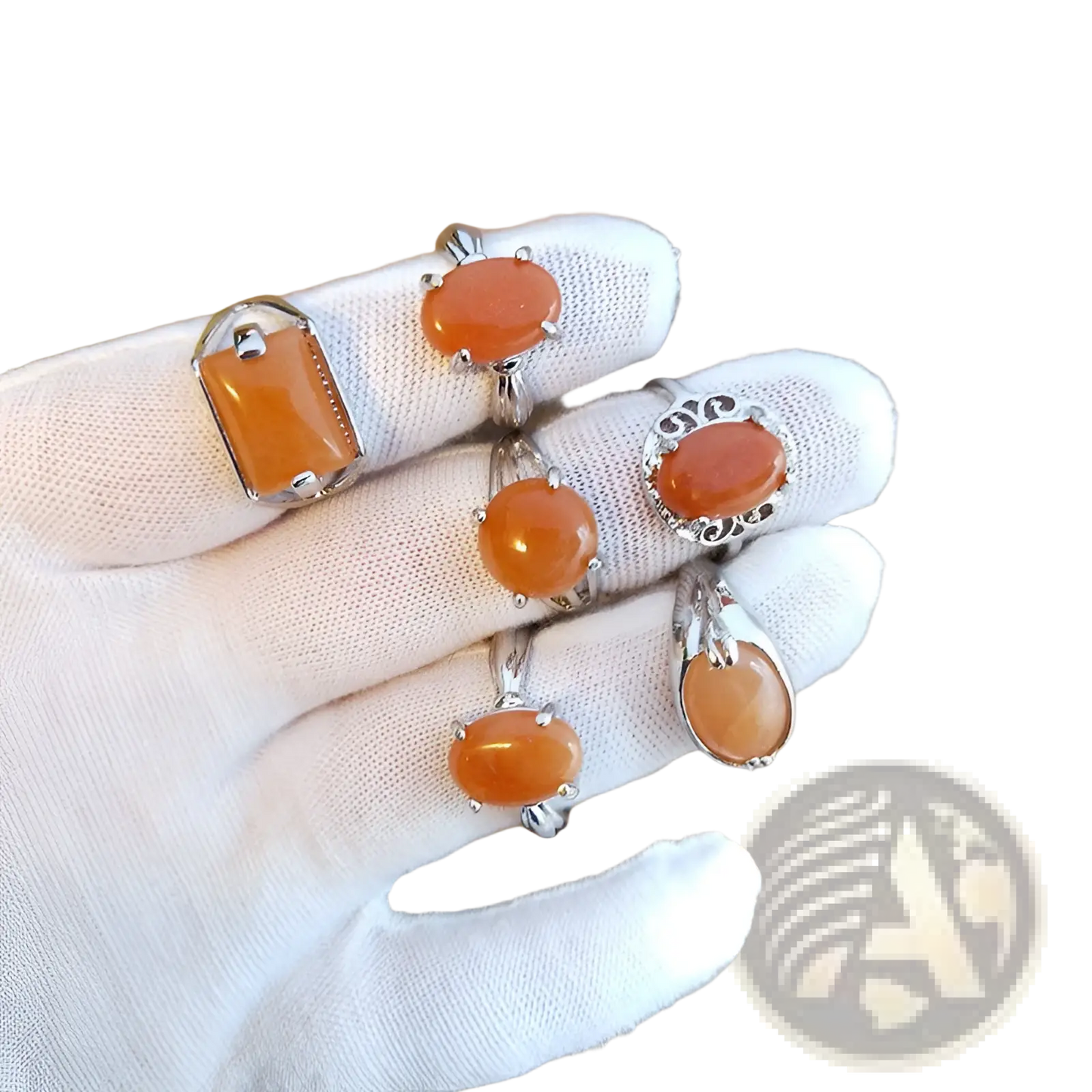 Natural Gemstone Silver Tone Statement Ring Collection