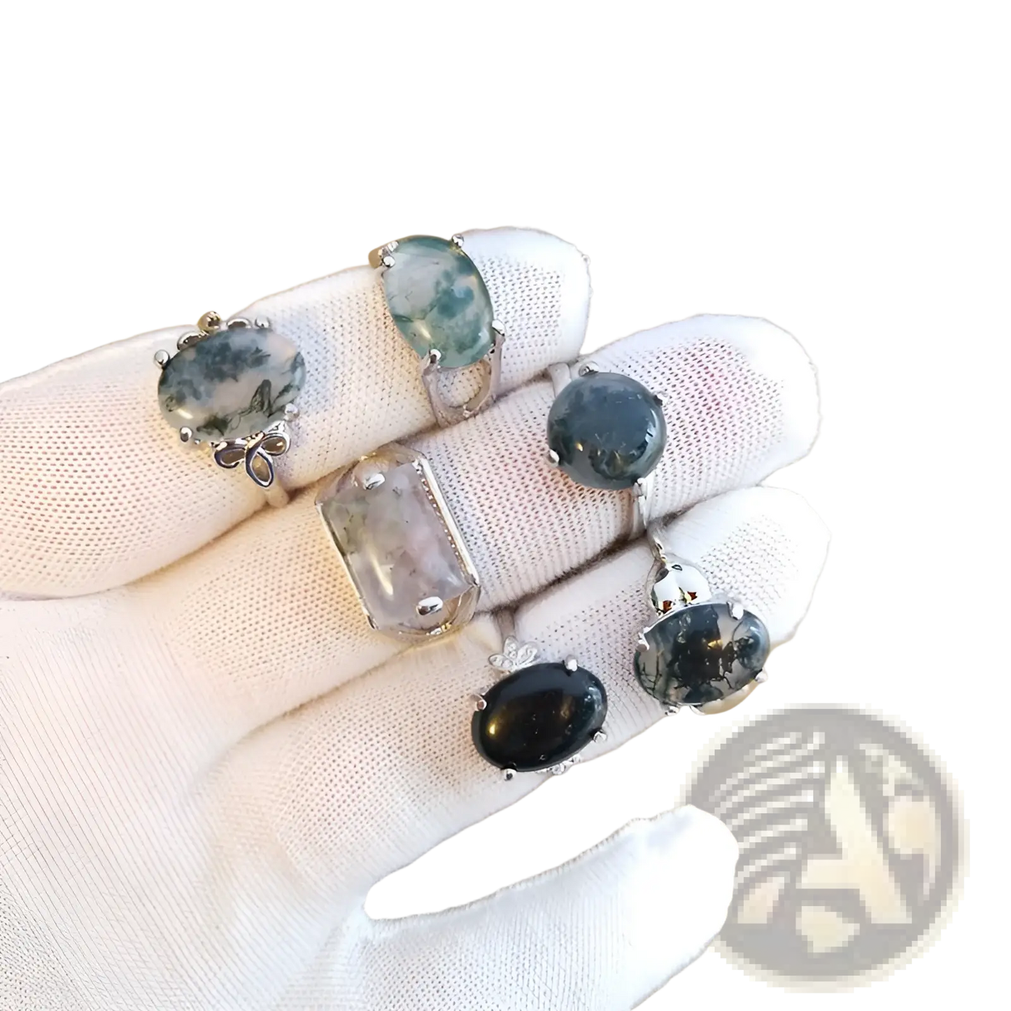 Natural Gemstone Silver Tone Statement Ring Collection