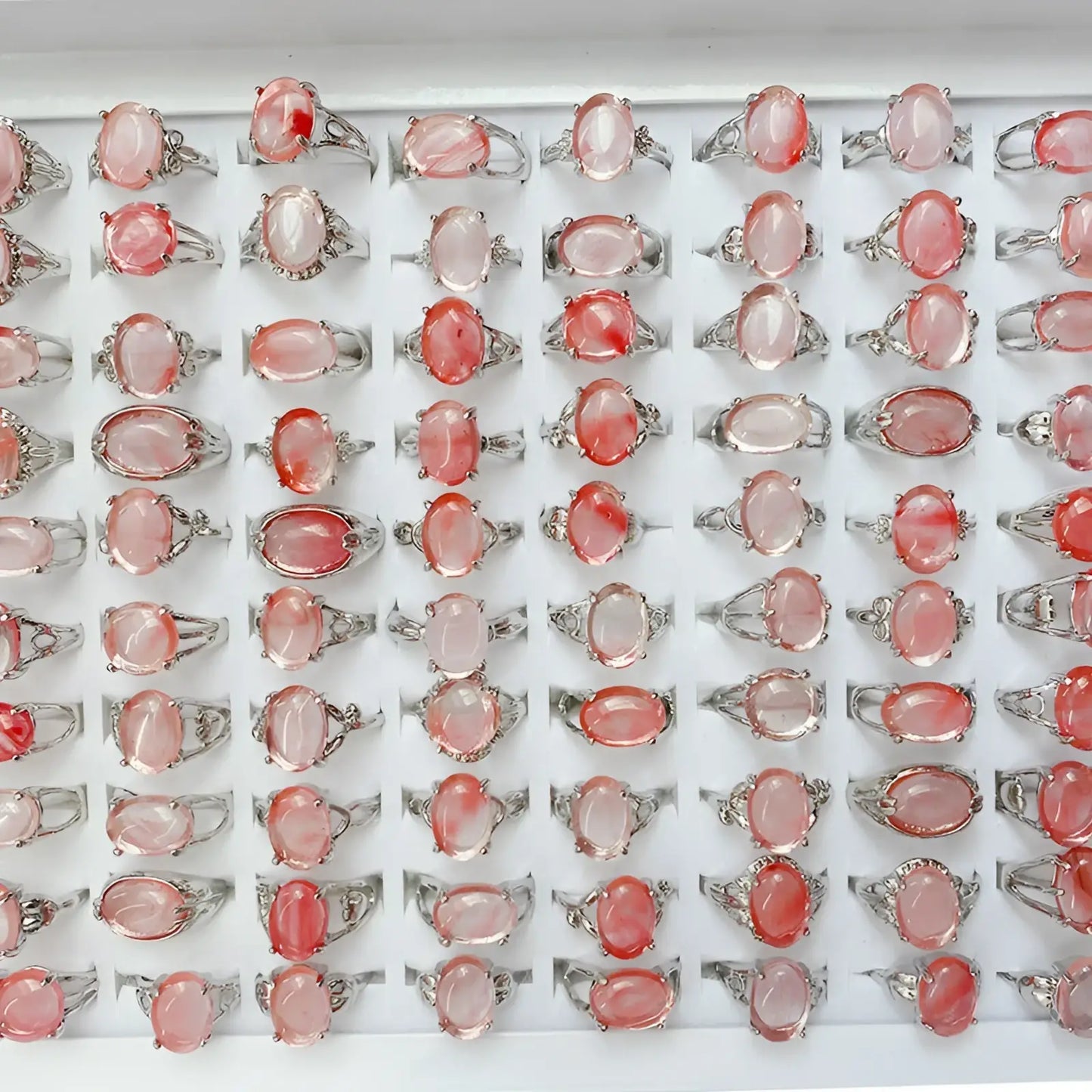 Natural Gemstone Silver Tone Statement Ring Collection