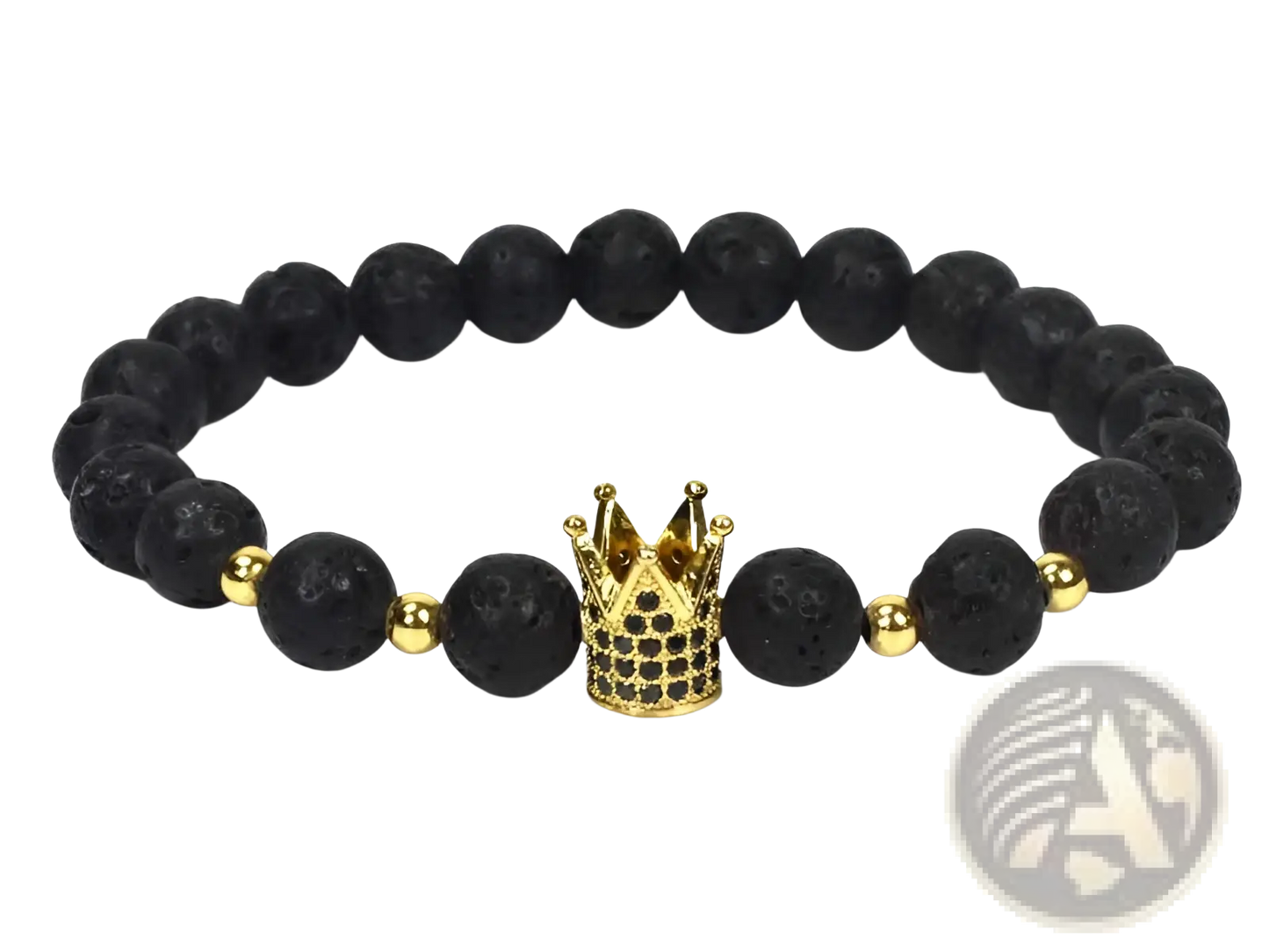 Natural Lapis Lazuli and Lava Stone Owl Charm Bracelet
