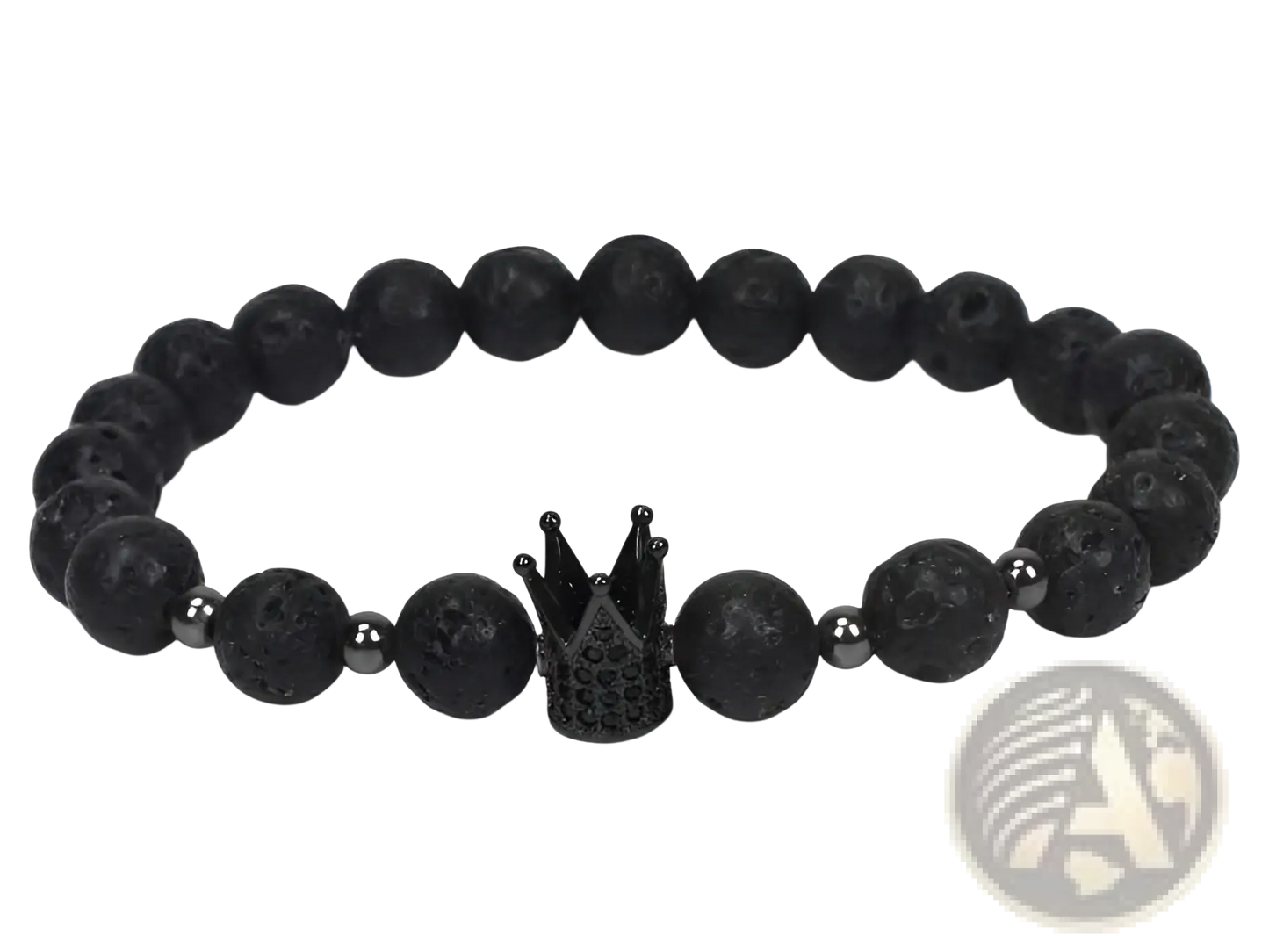 Natural Lapis Lazuli and Lava Stone Owl Charm Bracelet