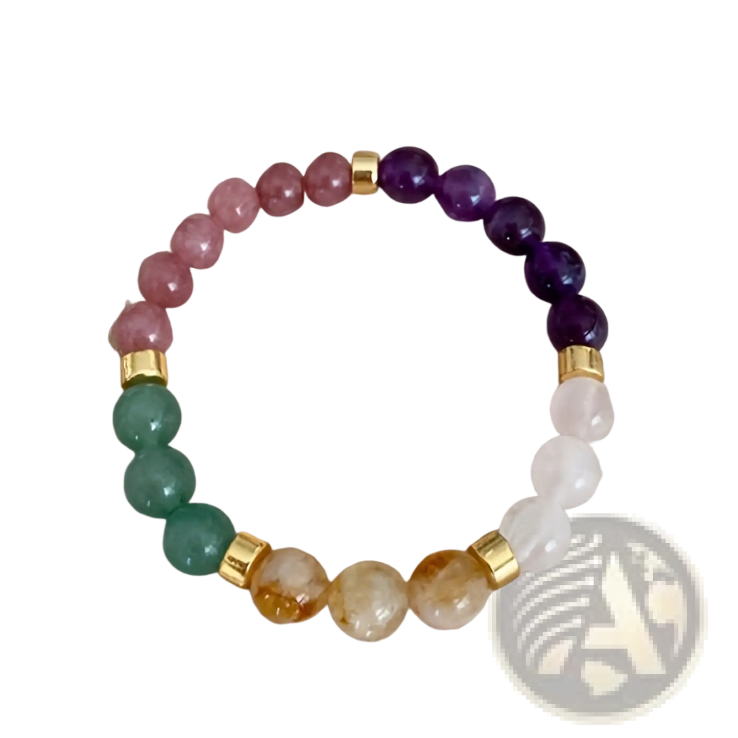 Natural Multi-gemstone Beaded Bracelet with Healing Crystals