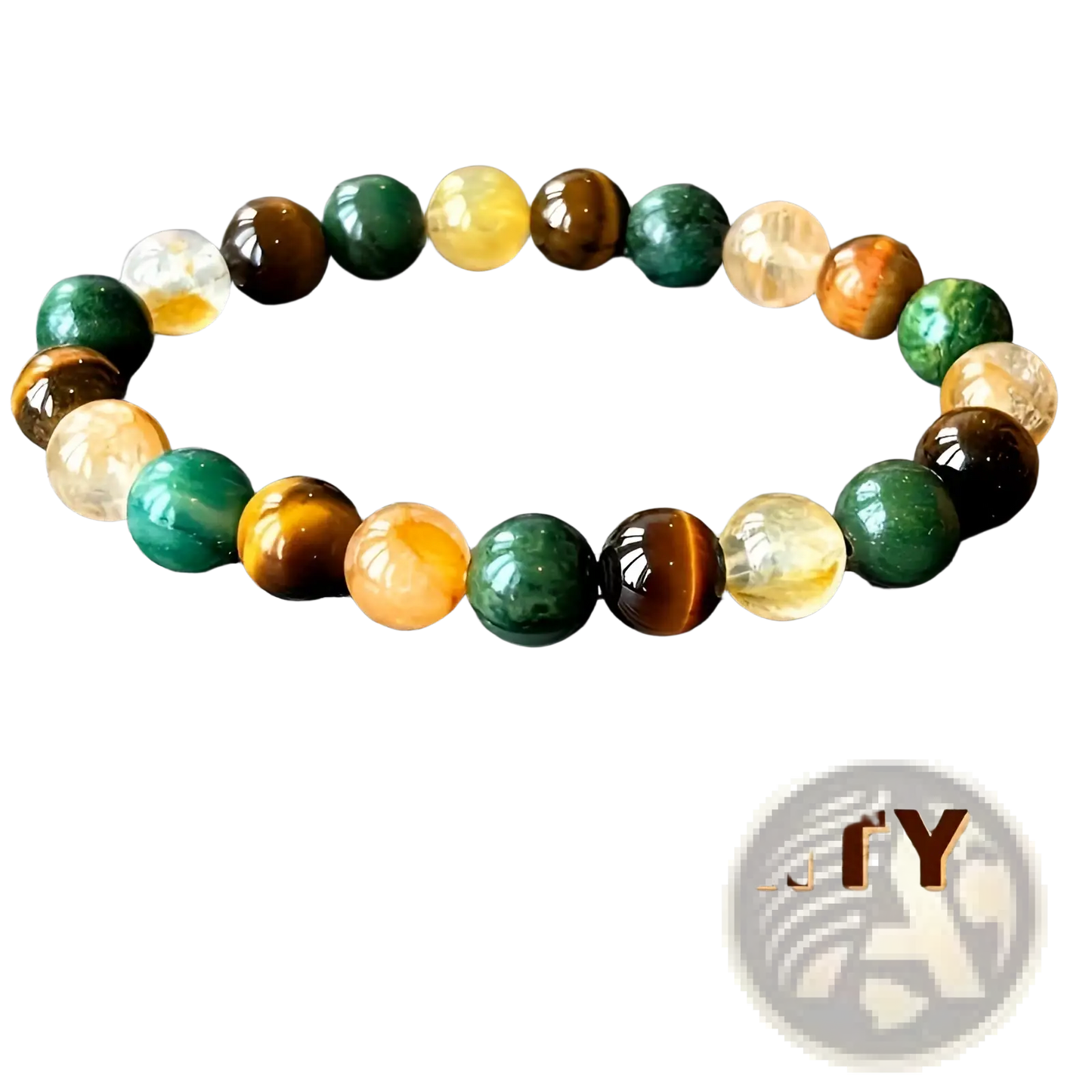 Natural Multi-gemstone Beaded Bracelet with Healing Crystals
