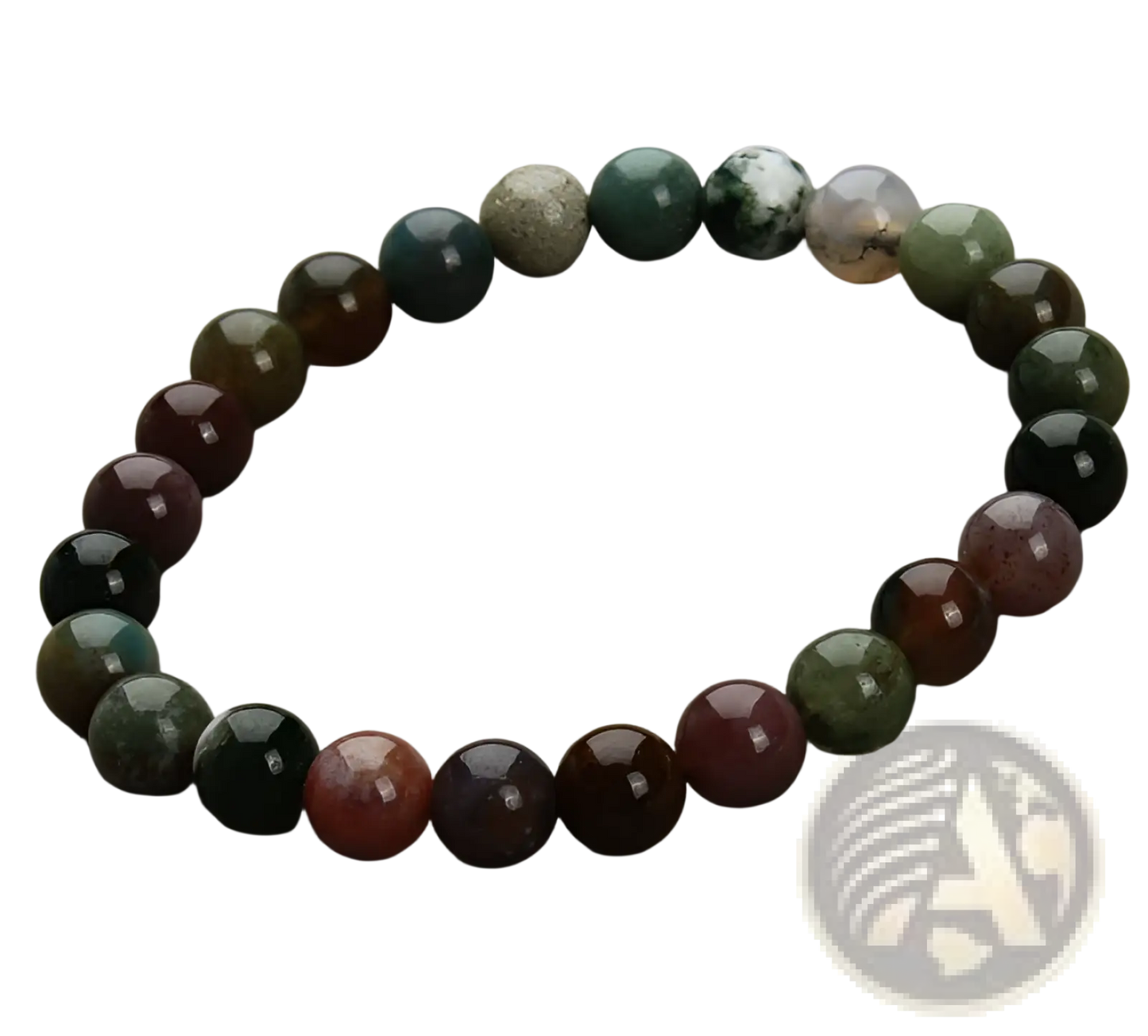 Natural Polished Gemstone and Agate Beaded Bracelet