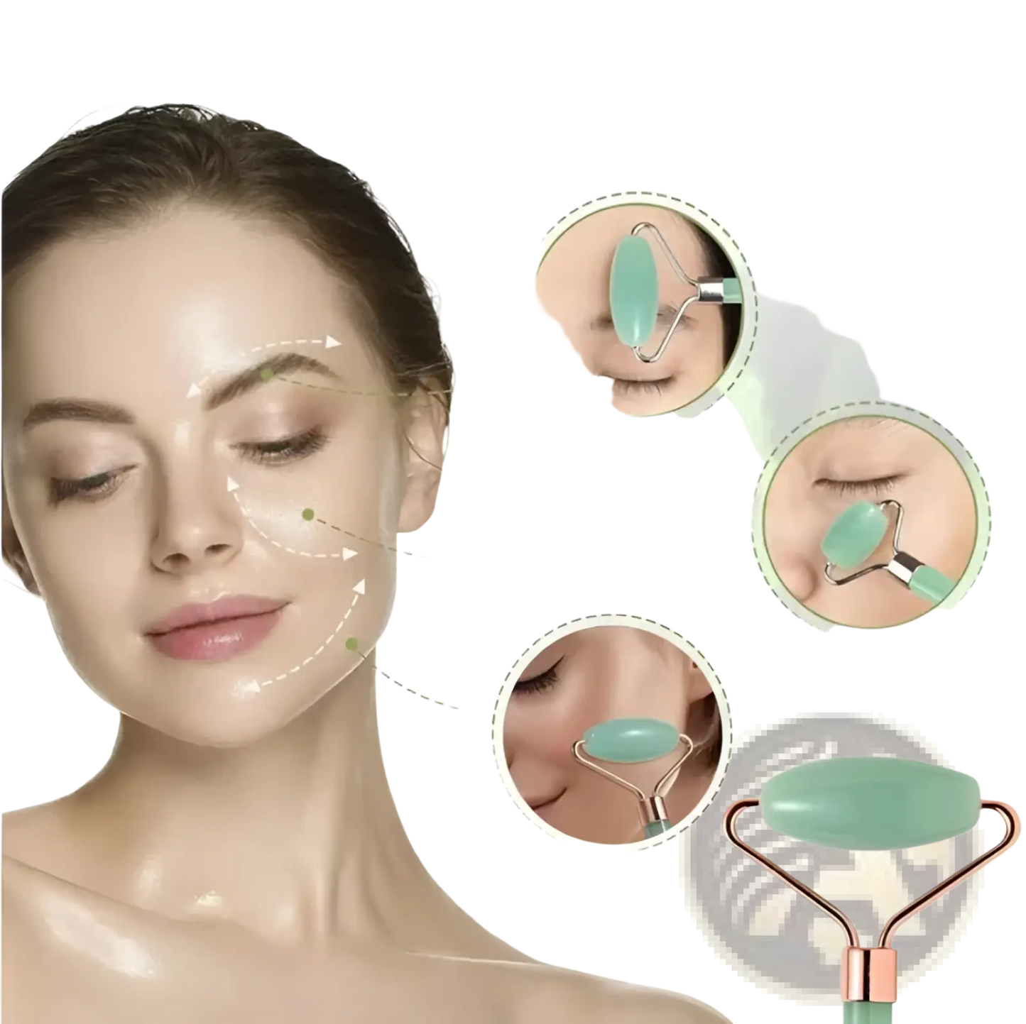 Natural Resin Jade Roller and Gua Sha Facial Massage Set