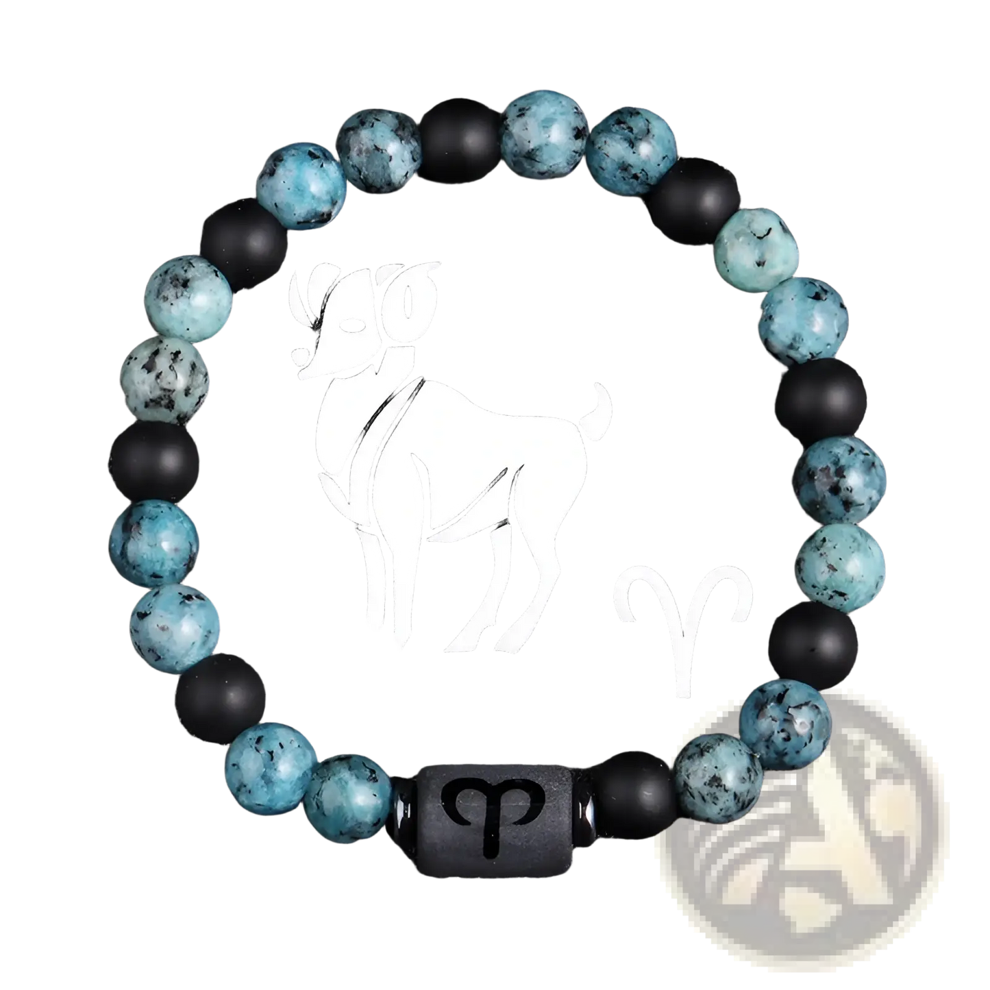 Natural Stone 12 Constellation Zodiac Obsidian Bracelet