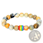 Natural Stone Rainbow Pride Accent Bead Bracelet