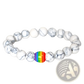 Natural Stone Rainbow Pride Accent Bead Bracelet