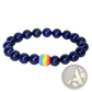Natural Stone Rainbow Pride Accent Bead Bracelet