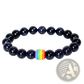 Natural Stone Rainbow Pride Accent Bead Bracelet
