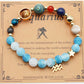 Natural Stone Twelve Zodiac Constellation Beaded Bracelet