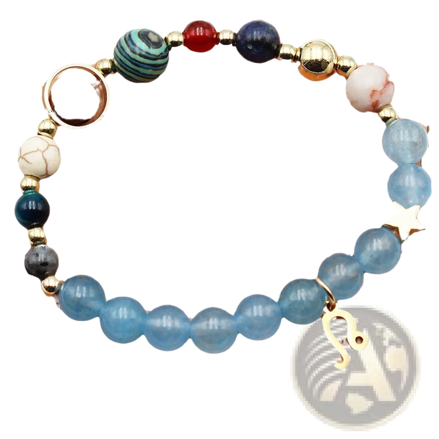 Natural Stone Twelve Zodiac Constellation Beaded Bracelet
