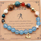 Natural Stone Twelve Zodiac Constellation Beaded Bracelet