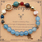 Natural Stone Twelve Zodiac Constellation Beaded Bracelet