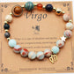 Natural Stone Twelve Zodiac Constellation Beaded Bracelet
