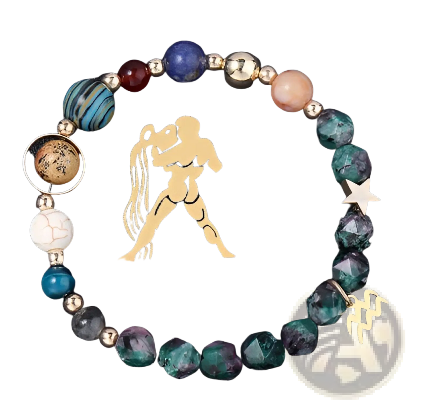 Natural Stone Zodiac Constellation Beaded Bracelet