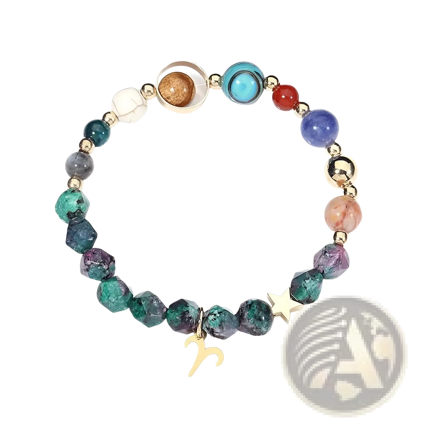 Natural Stone Zodiac Constellation Beaded Bracelet