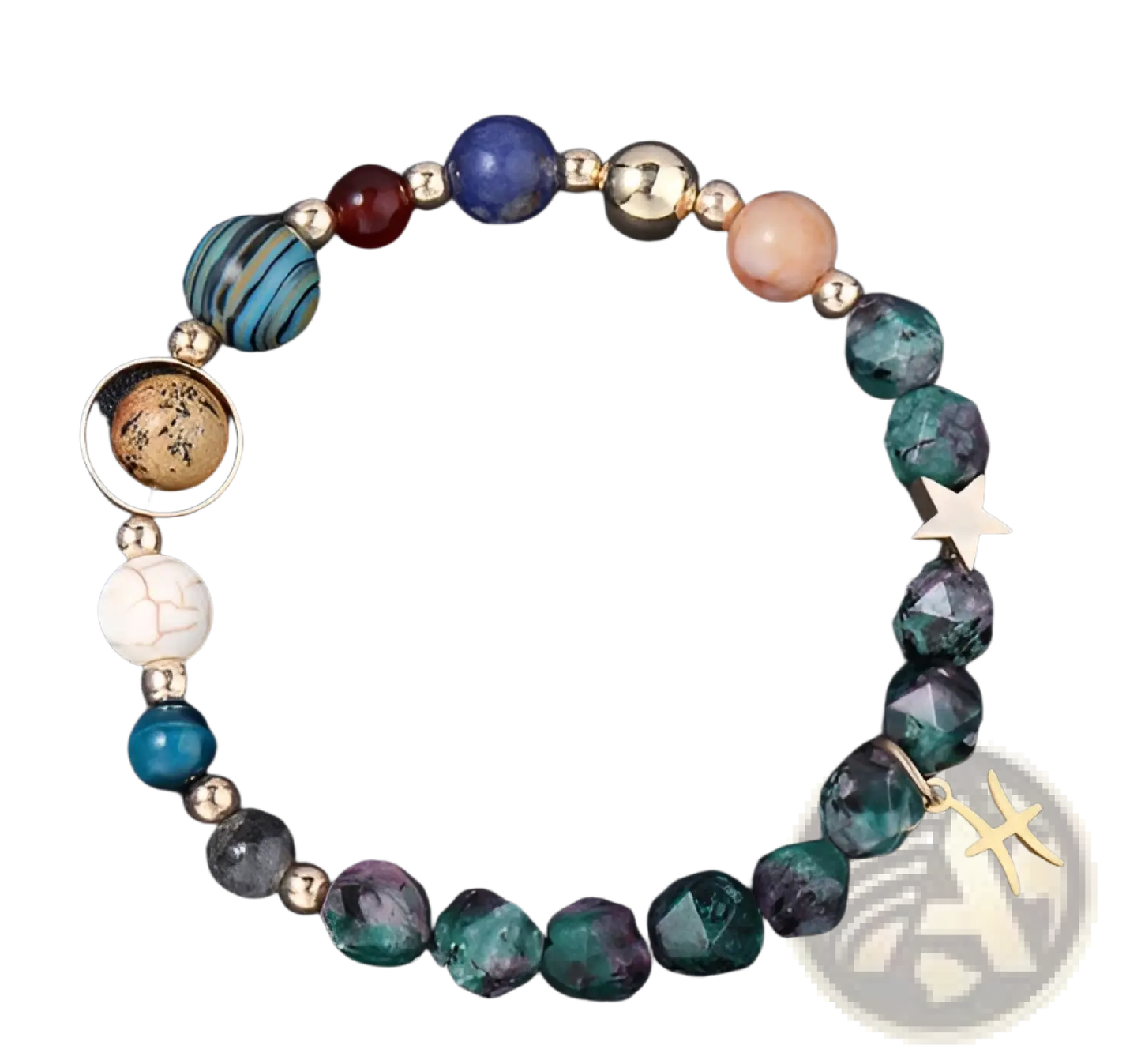 Natural Stone Zodiac Constellation Beaded Bracelet