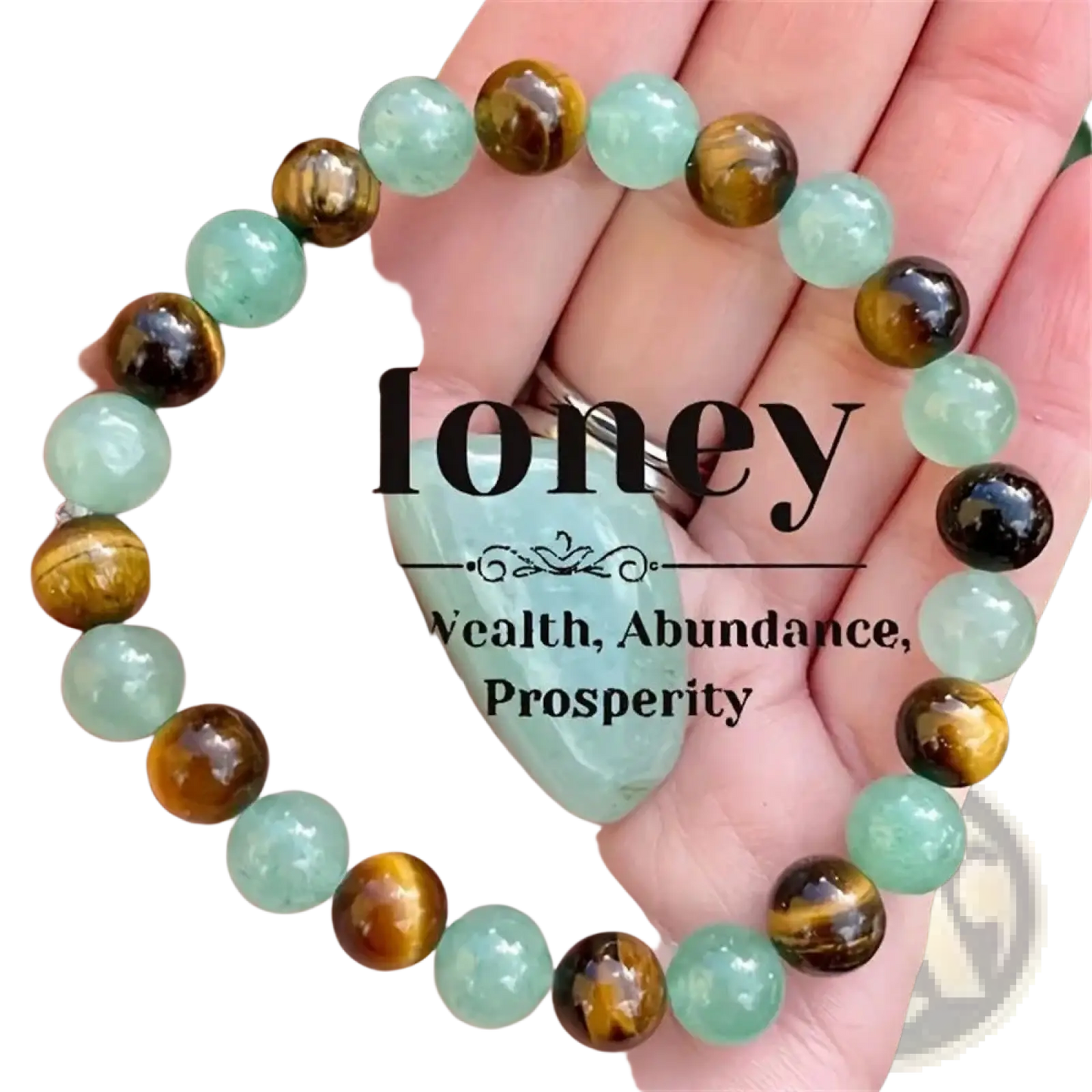 Natural Tiger Eye and Green Aventurine Beaded Bracelet