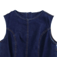 Navy Crew Neck Sleeveless Denim A-line Dress