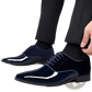 Navy Two Tone Velvet and Patent Leather Oxford Shoes