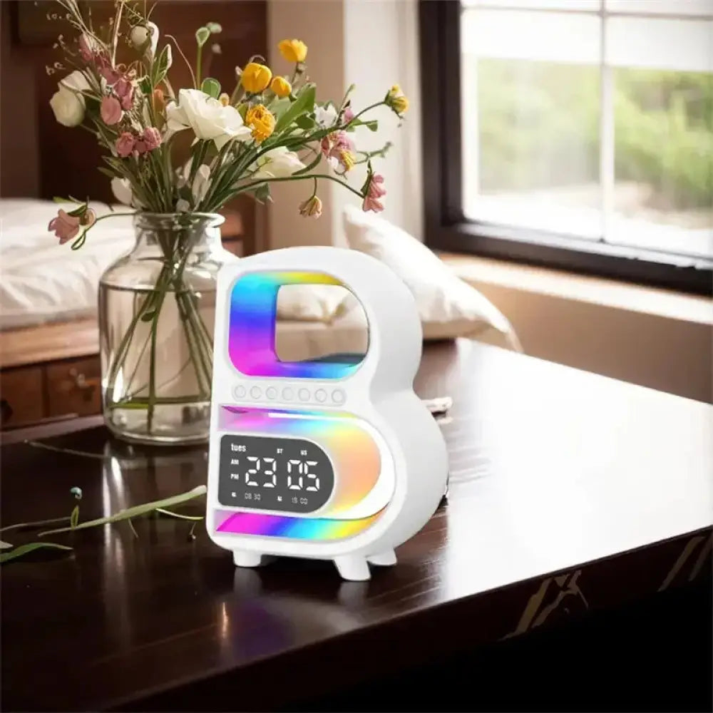 Smart B-shaped Rgb Bluetooth Speaker and Wireless Charger