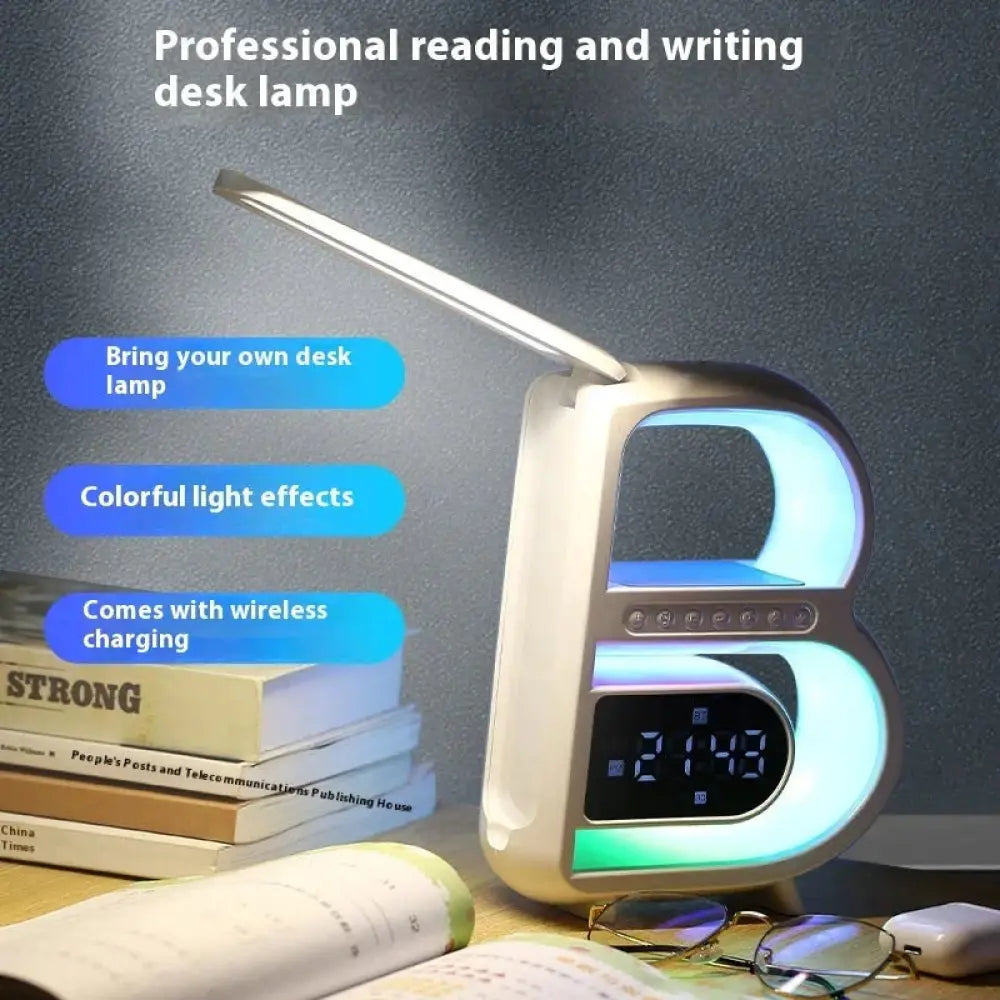 Smart B-shaped Rgb Bluetooth Speaker and Wireless Charger