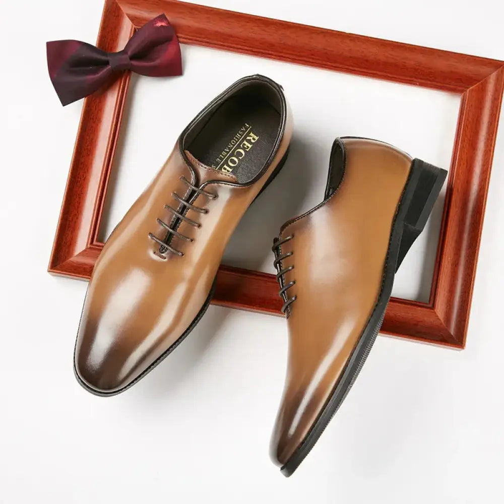 Hand-polished Leather Business Oxford Shoes