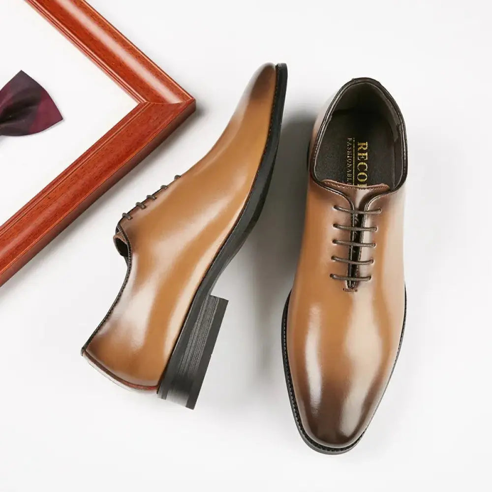 Hand-polished Leather Business Oxford Shoes