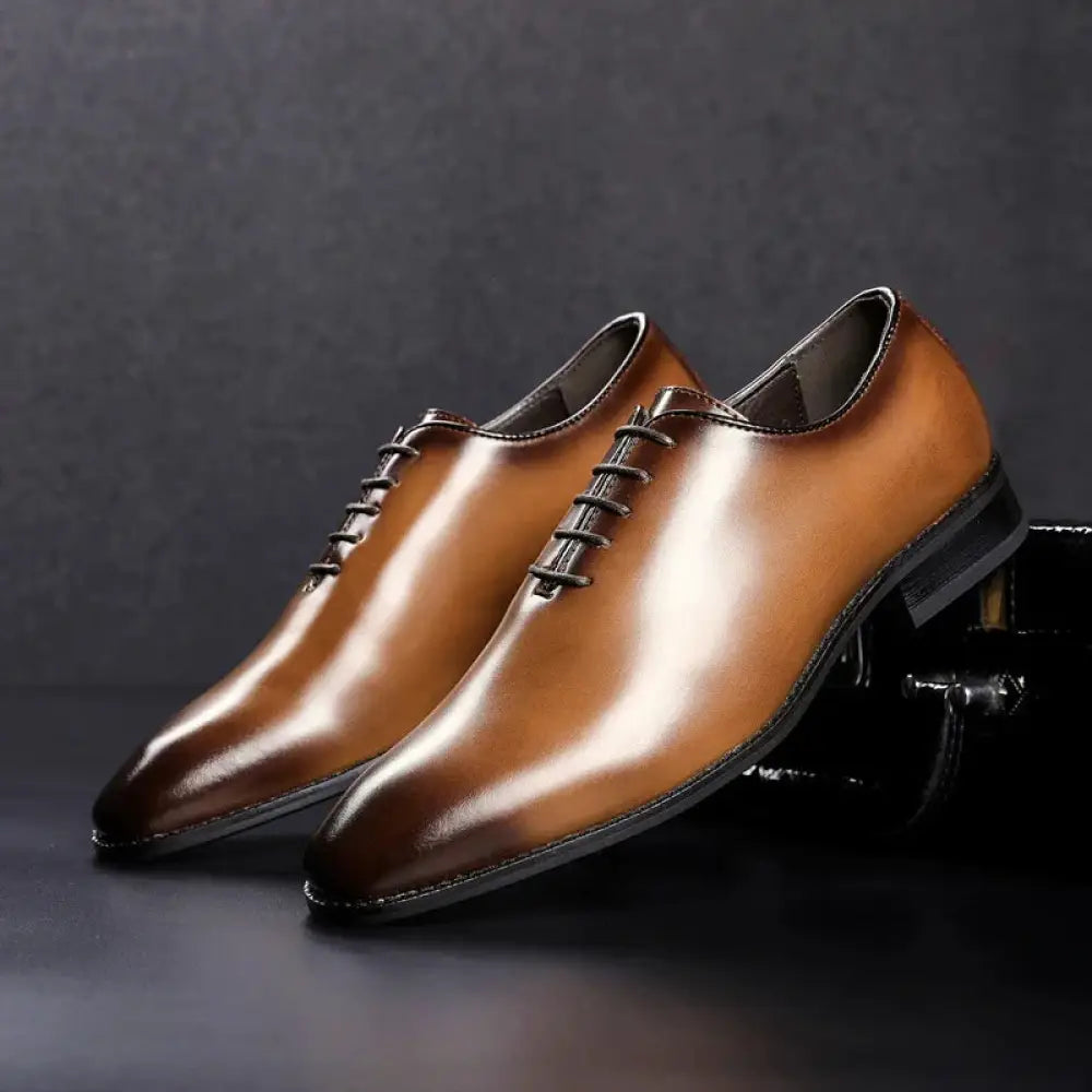 Hand-polished Leather Business Oxford Shoes