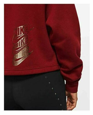 Nike Women's Plus Size Sportswear Shine 1/2-Zip Fleece Top Brght Red Size 2 Extra Large