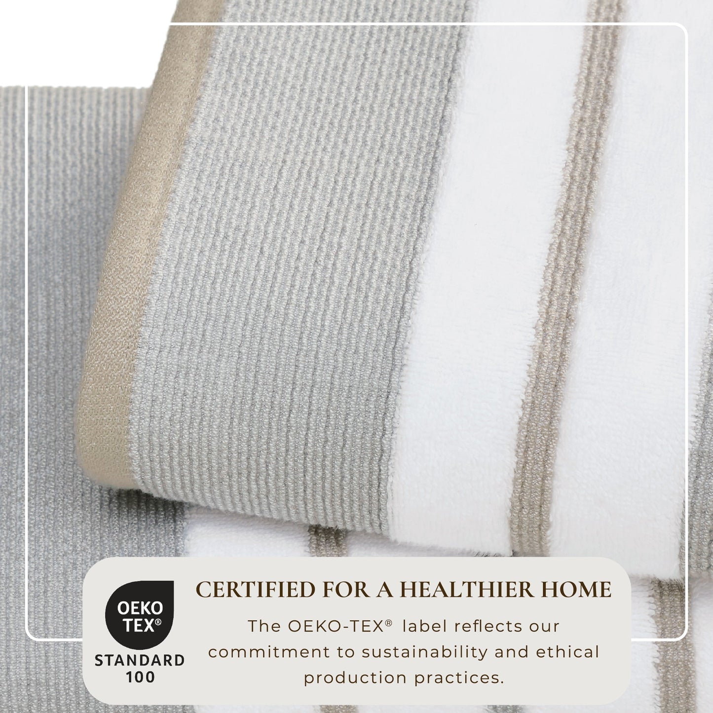 Decorative Cotton Stripe Bath Towel Set - Noelle Collection