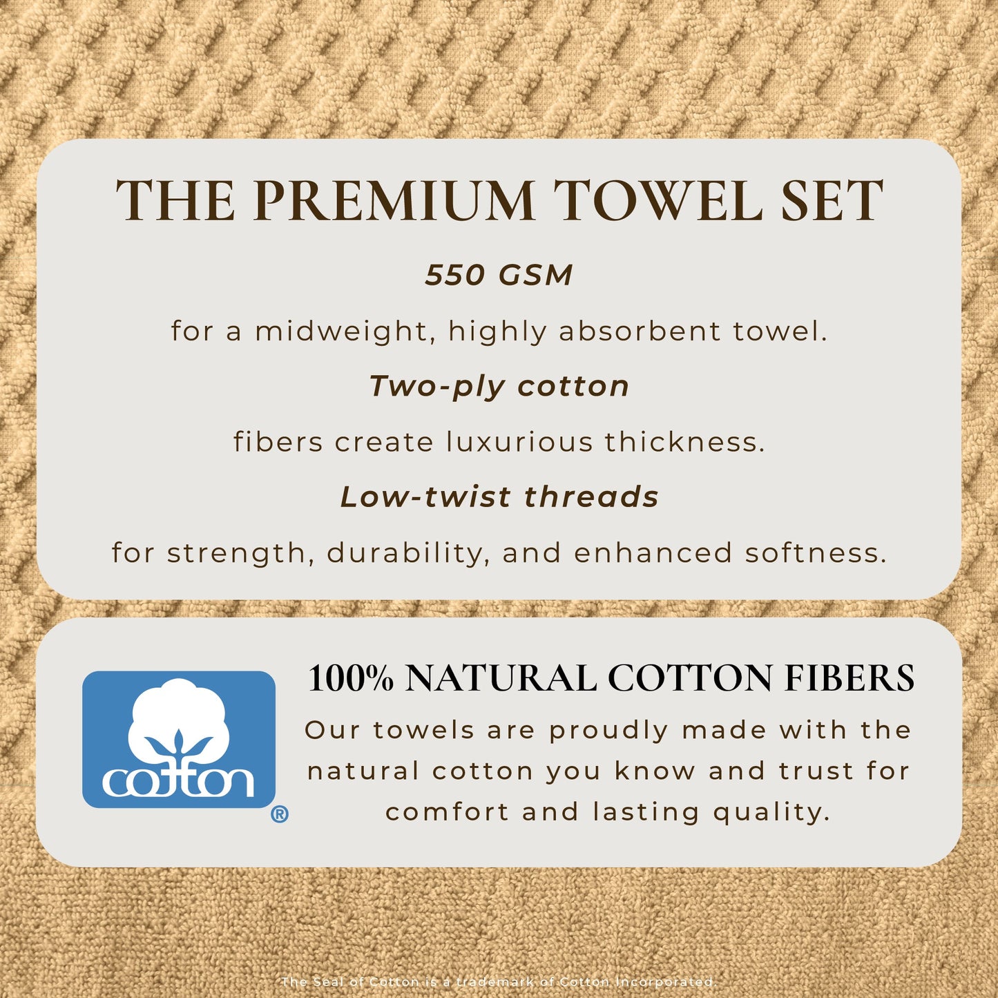 Cotton Diamond Waffle Weave Bath Towel Set - Grayson Collection