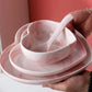 Nordic Marbled Heart Ceramic Dinnerware Set