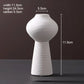 Nordic White Ribbed Ceramic Vase for Modern Home Decor